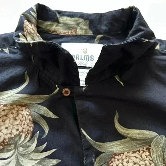 28 Palms Standard Pineapple Hawaiian Black Shirt Collard Mens XXL Aloha Vacation - Picture 3 of 9